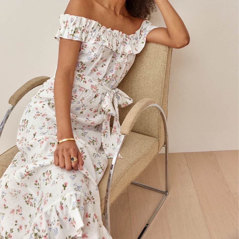 NWT Reformation Sycamore Linen Dress - Carine - Size Small (S)